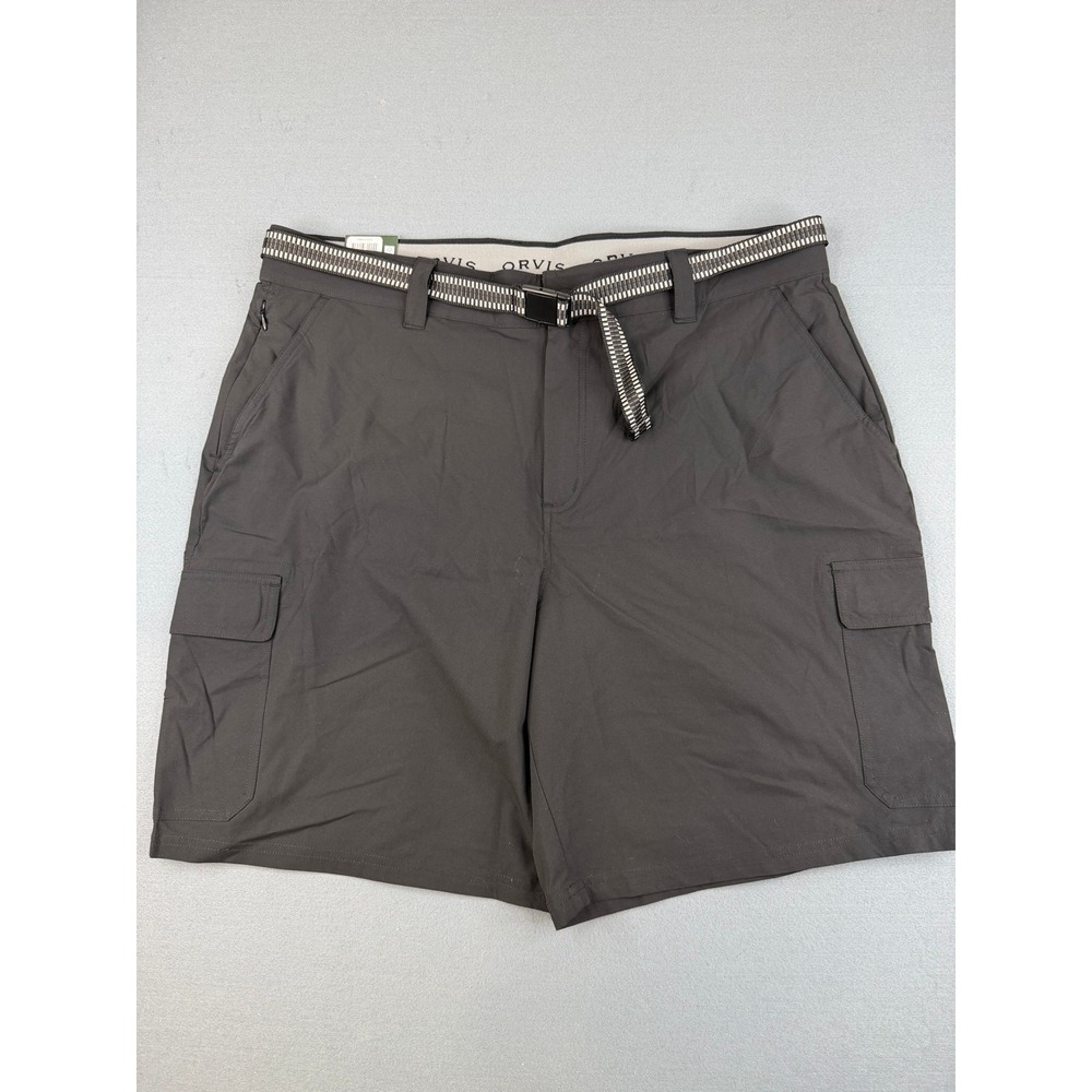 Orvis Cargo Shorts‎ Mens 40 Black 4-Way Stretch Adjustable Belt Outdoor Hiking